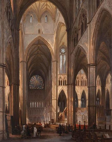Victor-Jules Genisson Interior of Westminster Abbey France oil painting art